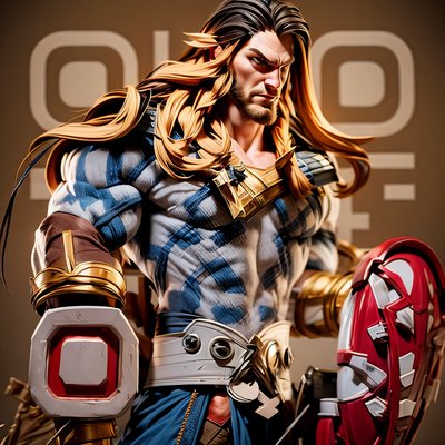 Long Haired Hero 3D Comic QR Code for Posters