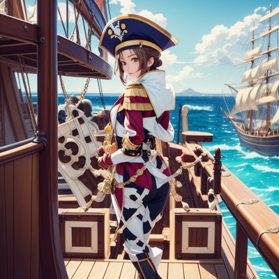 Anime Pirate Captain Ship Deck QR Code for Posters