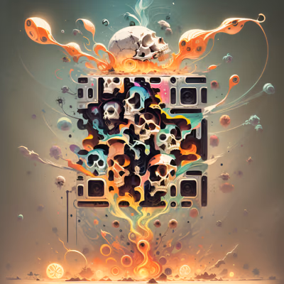 Skull Cluster Surreal QR Code for Posters — image 1