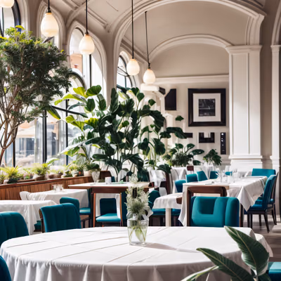 Teal Dining Room Photo QR Code for Restaurant Menus — image 1