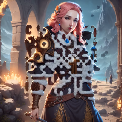 Героиня фэнтези ролевой игры: игровой арт QR-код для постеров — изображение 1