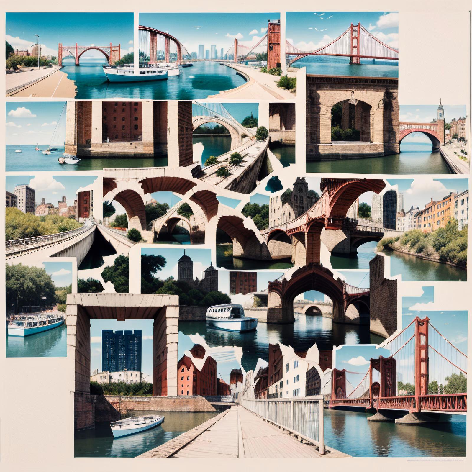 Bridge City Torn Photo Collage QR Code for Posters — image 1