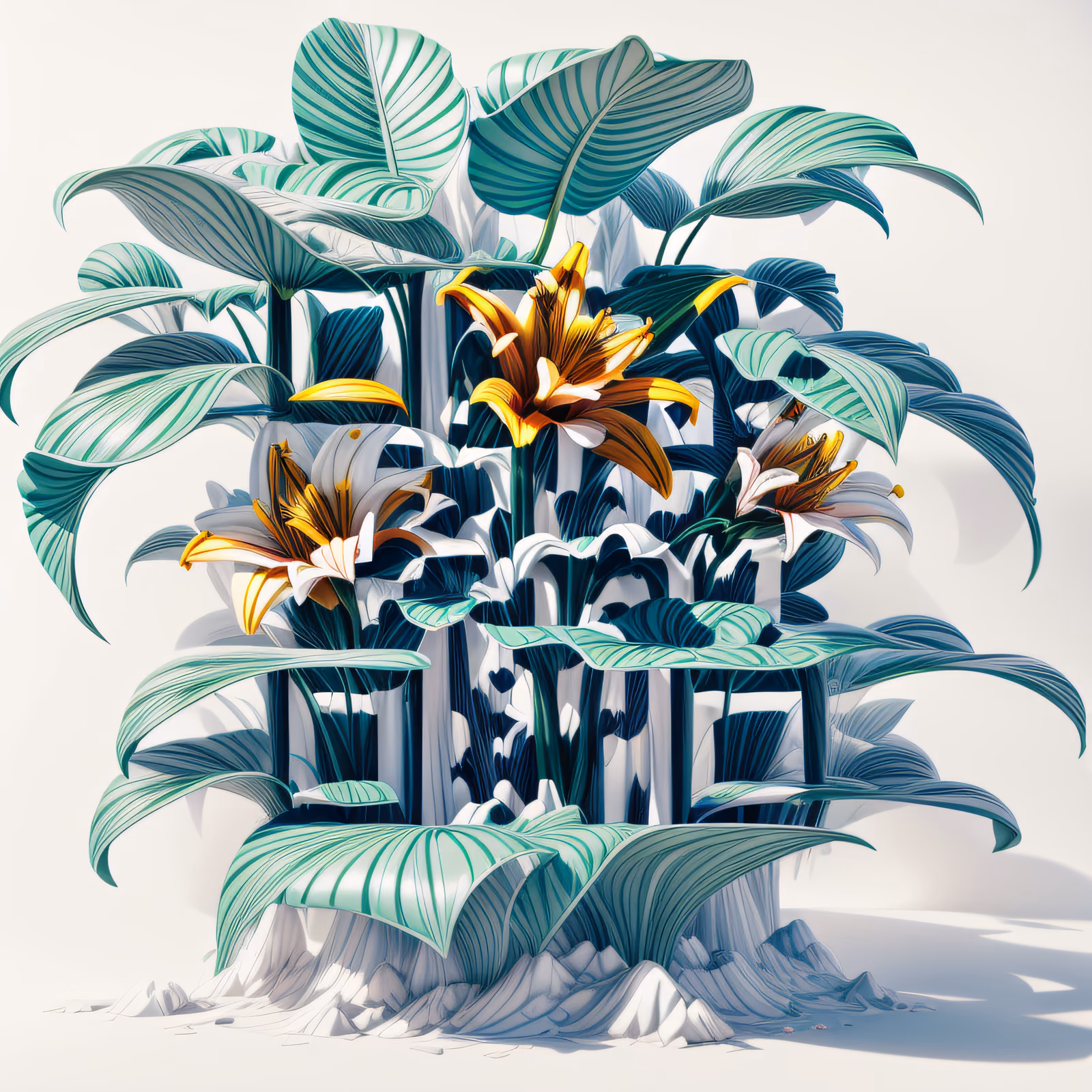 Lily Jungle 3D Render QR Code Art — image 1