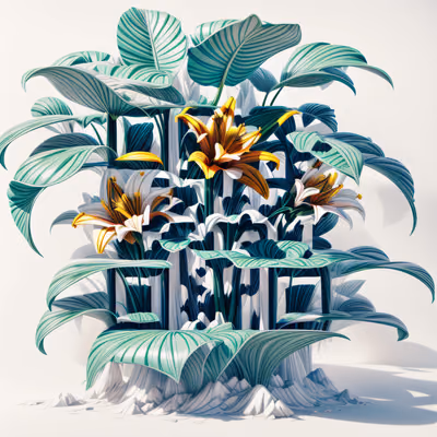 Lily Jungle 3D Render QR Code Art — image 1