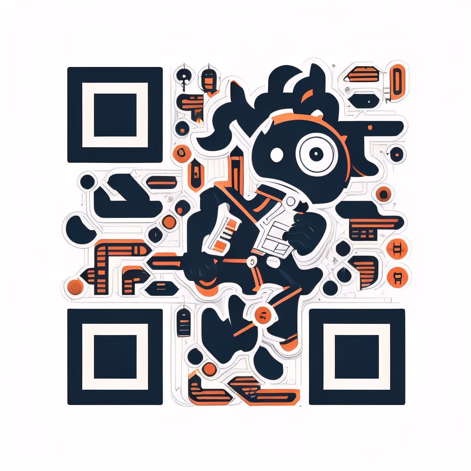 Superhero Mascot Vector Icon QR Code for Stickers — image 1