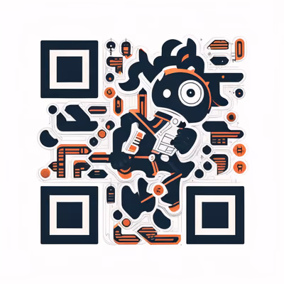 Superhero Mascot Vector Icon QR Code for Stickers — image 1
