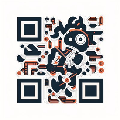 Superhero Mascot Vector Icon QR Code for Stickers