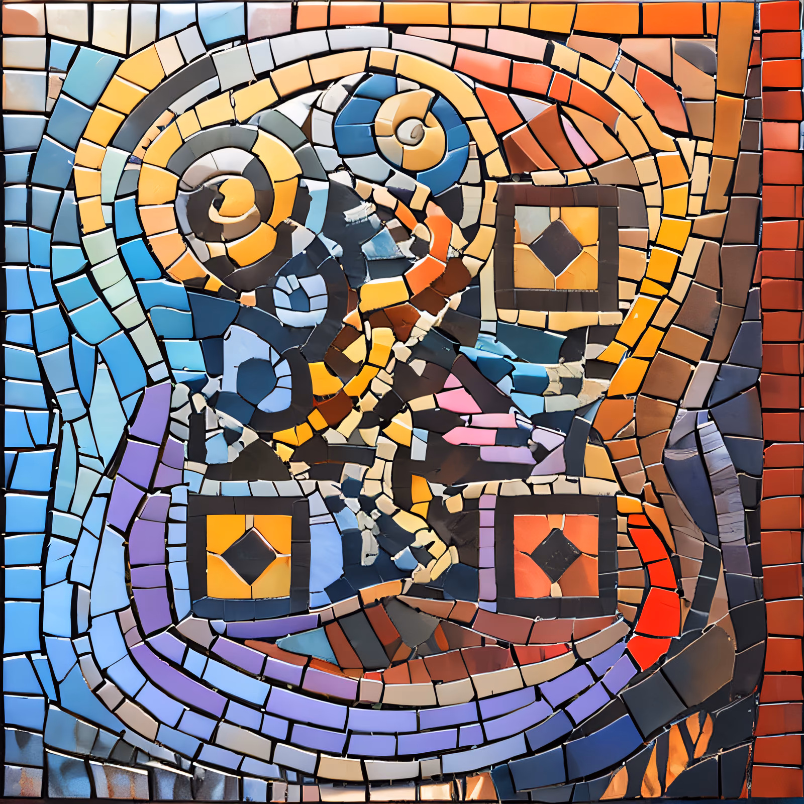 Colorful Spiral Tile Mosaic QR Code Art — image 1