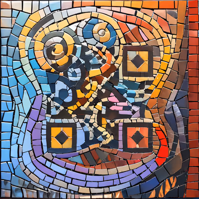 Colorful Spiral Tile Mosaic QR Code Art — image 1