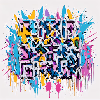 Graffiti Lettering Street Art Symbol QR Code for Apparel — image 1