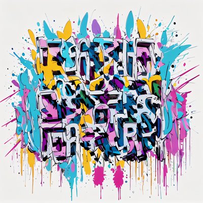 Graffiti Lettering Street Art Symbol QR Code for Apparel