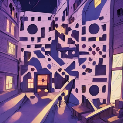 Purple Night Alley Comic QR Code for Posters — image 1