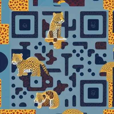 Leopard Cub Pattern QR Code for Apparel