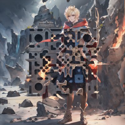 Armored Blonde Hero Concept Art QR Code for Posters