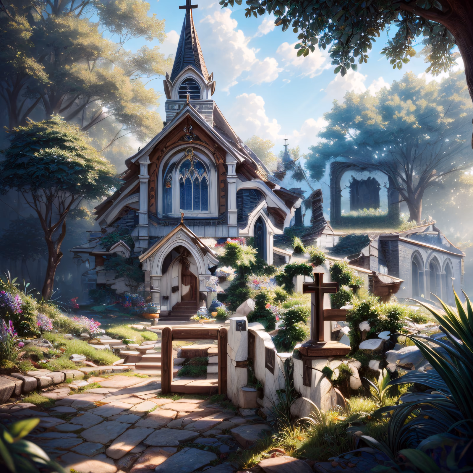 Garden Chapel Digital Concept QR Code Art — image 1