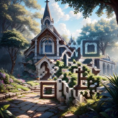 Garden Chapel Digital Concept QR Code Art