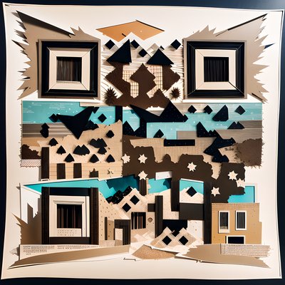 Desert Paper Collage QR Code for Posters