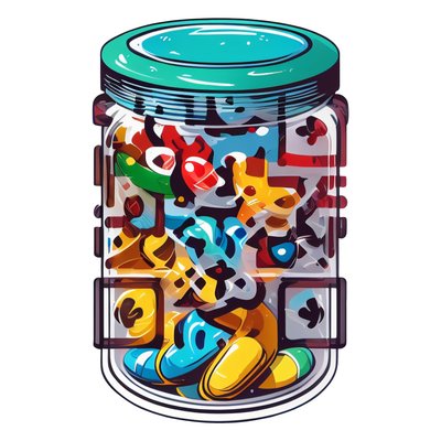 Pill Jar Vector Sticker Poison & Potion QR Code for Stickers