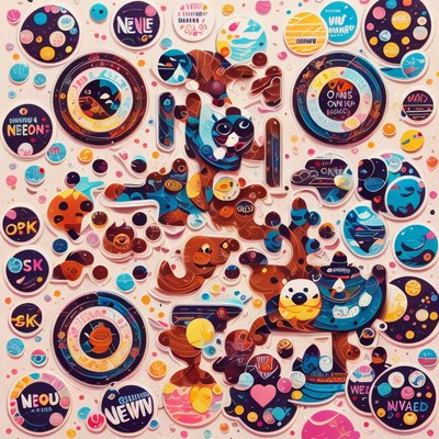 Sticker Bomb Cartoon Badges QR Code for Stickers
