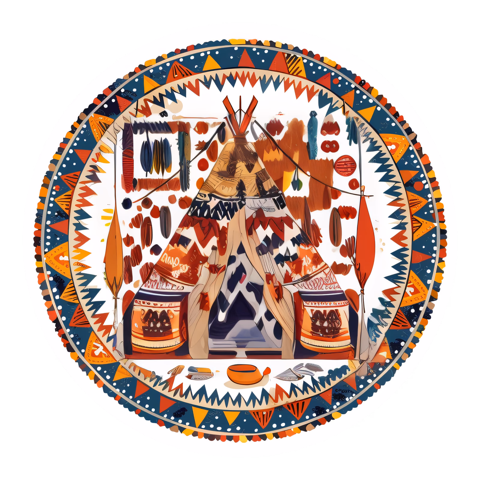 Nomad Tent Folk Pattern QR Code for Stickers — image 1