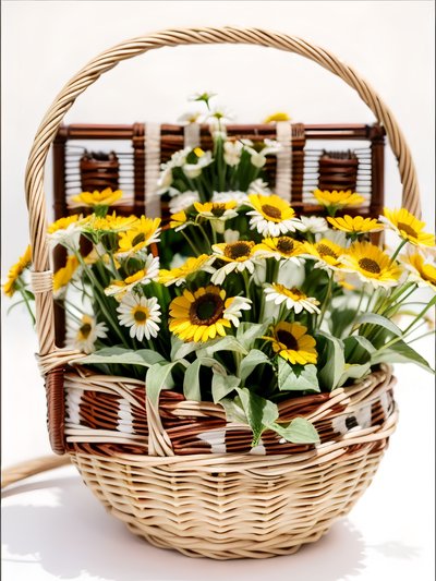 Daisy Basket Photo QR Code Art