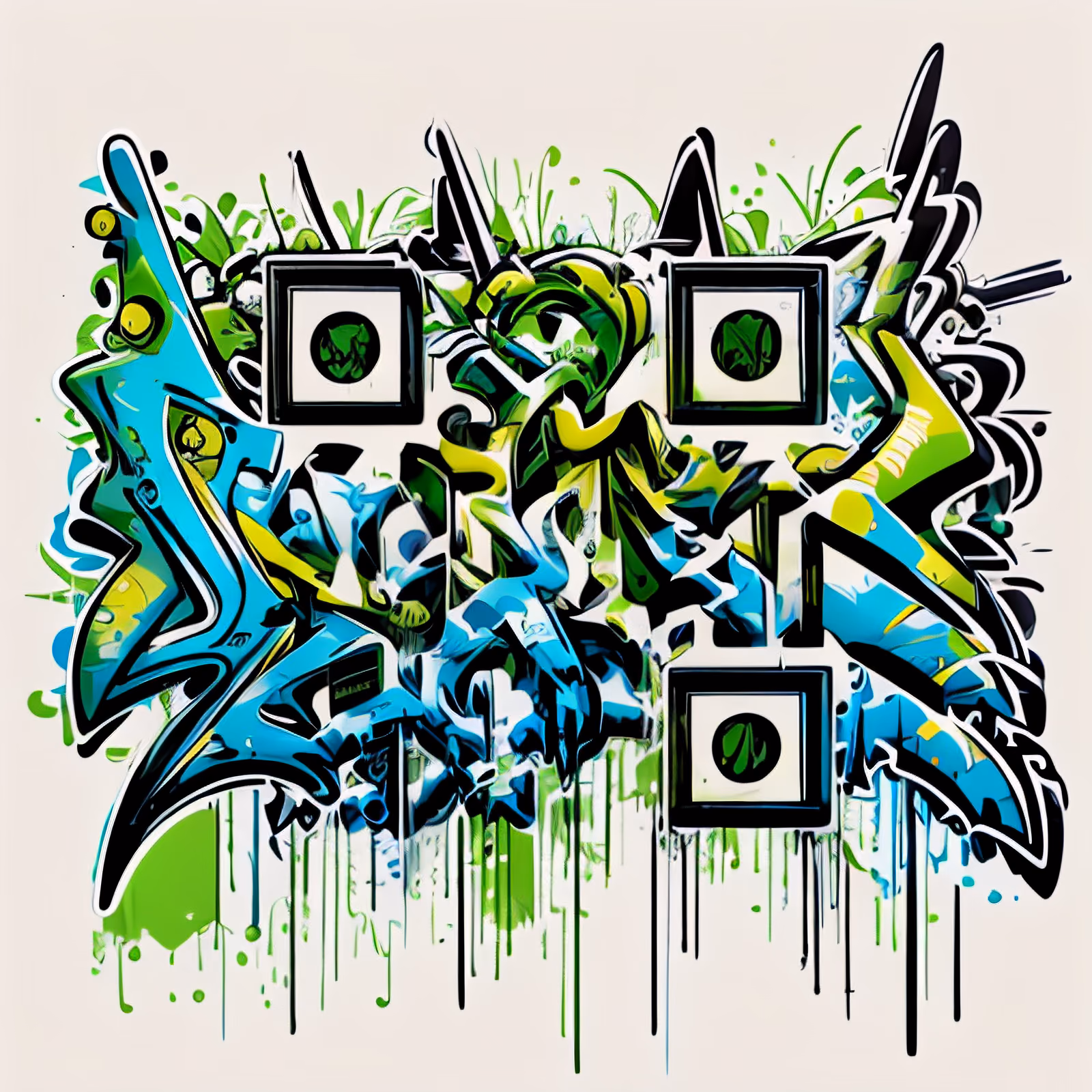 Wildstyle Graffiti Lettering QR Code for Stickers — image 1
