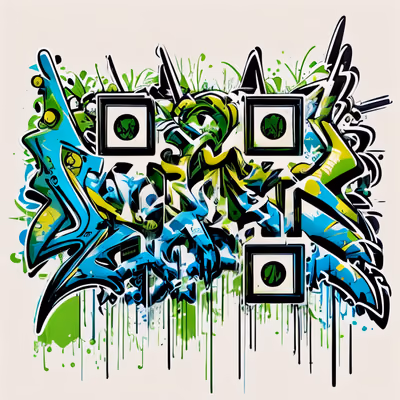 Wildstyle Graffiti Lettering QR Code for Stickers — image 1