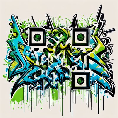 Wildstyle Graffiti Lettering QR Code for Stickers