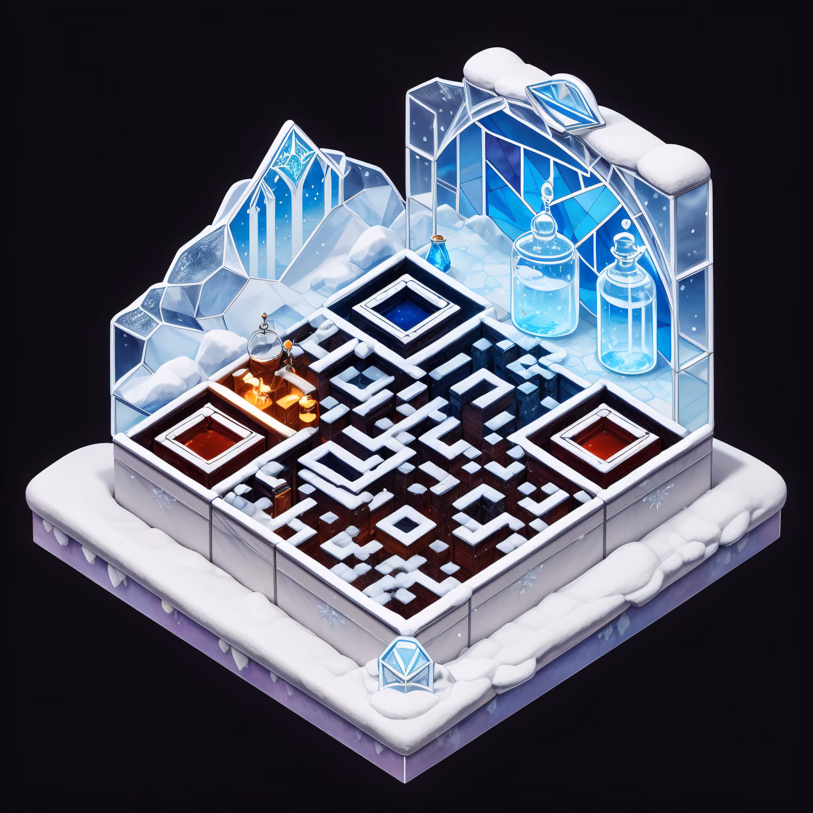 Frozen Potion Brewery Isometric QR Code Art — image 1