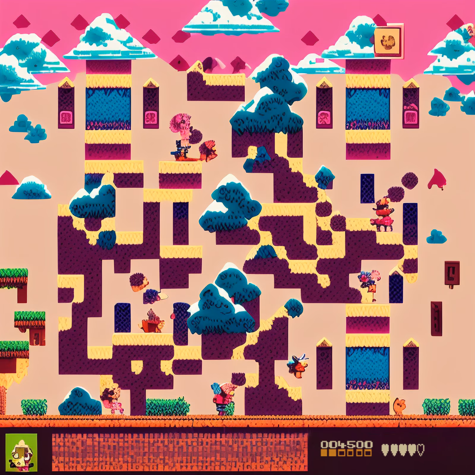 Pixel Art Platformer Game Level QR Code for Posters — image 1