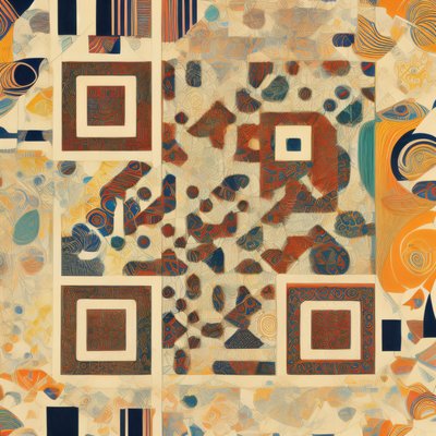 Abstract Swirl Pattern Art Nouveau QR Code Art