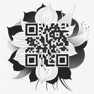 Orchid Tattoo Ink QR Code for Temporary Tattoos