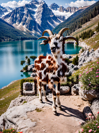 Alpine Goat Wildlife Photography QR Code Art — image 1
