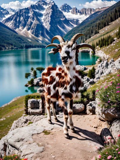 Alpine Goat Wildlife Photography QR Code Art