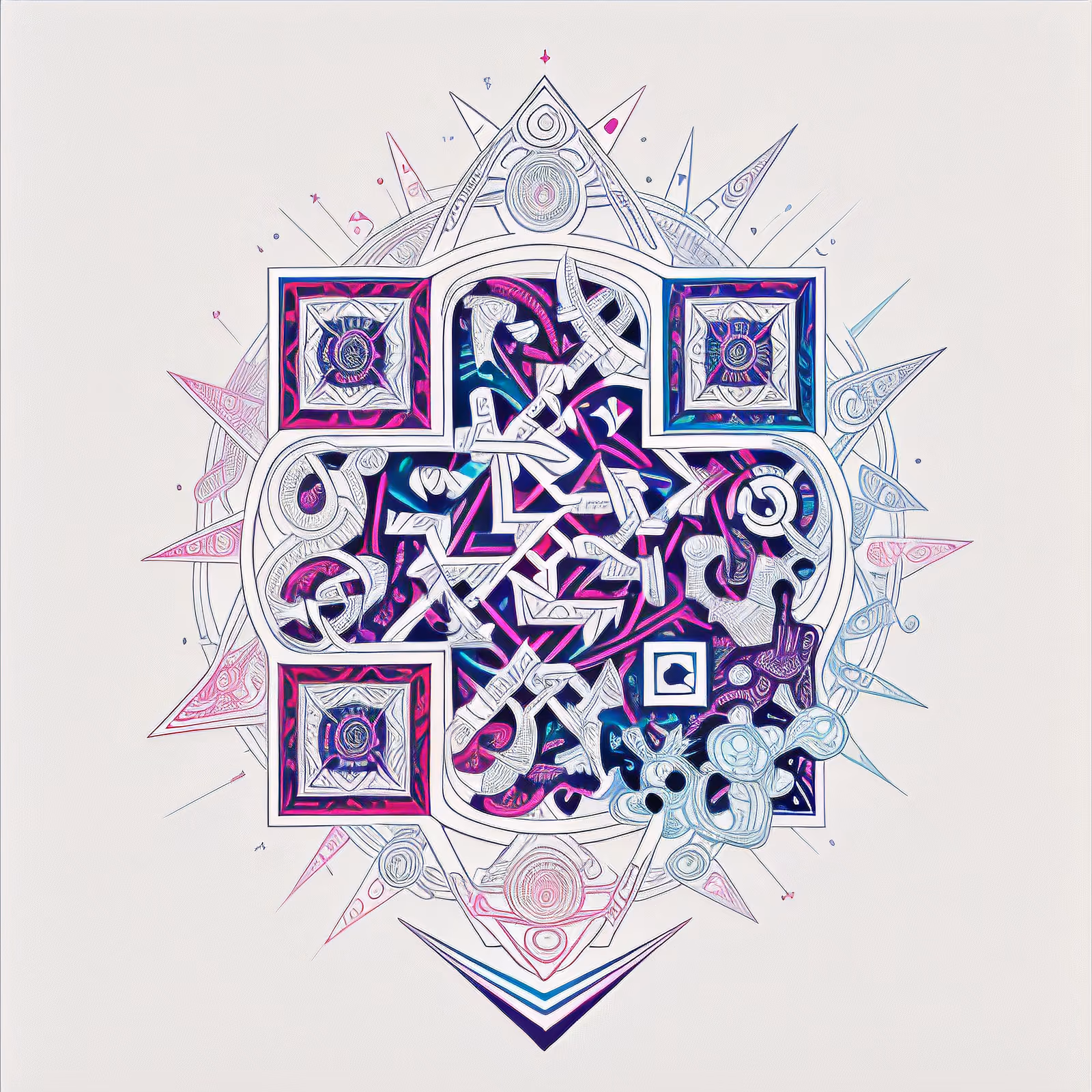 Рунная мандала с кельтскими узлами: QR-код для одежды — изображение 1