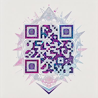Runic Knotwork Mandala QR Code for Apparel