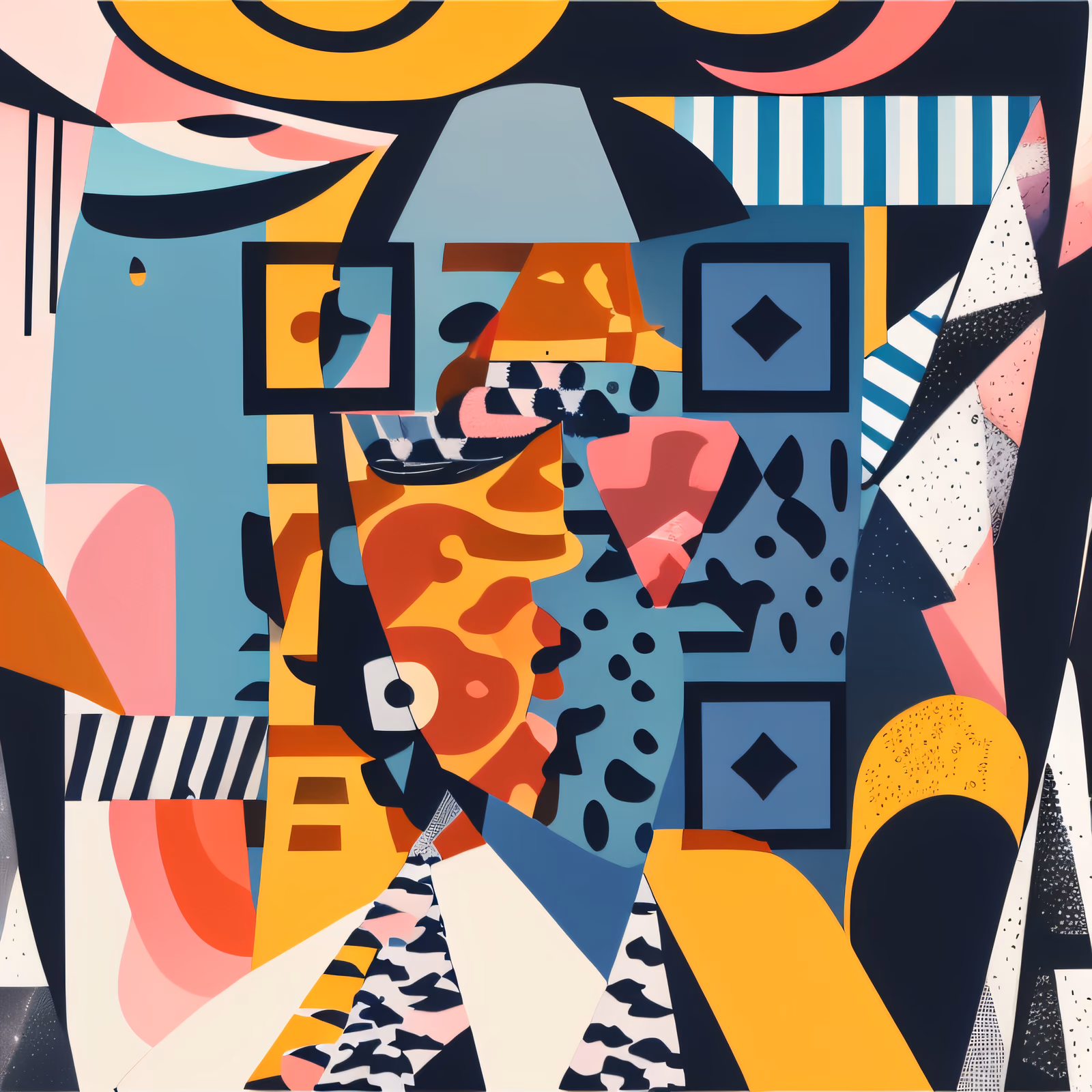 Bold Geometric Abstract Vector QR Code for Stickers — image 1