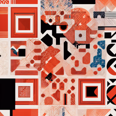 Red Black Geometric Screen Print QR Code Art — image 1