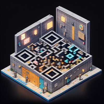 Isometric Mailbox Hub Diorama QR Code for Posters