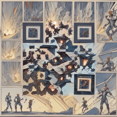 漫画动作分格二维码艺术海报设计
