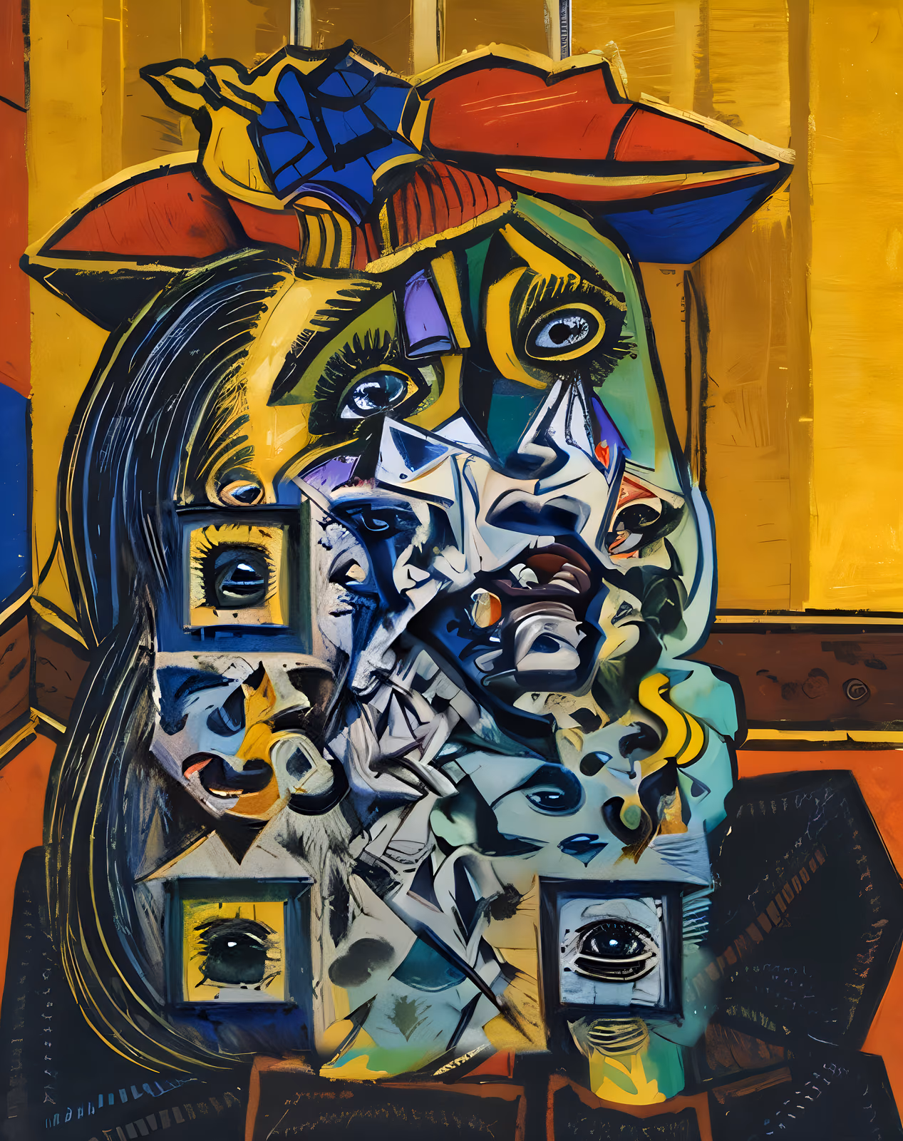 Fractured Weeping Woman Cubist QR Code Art — image 1
