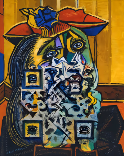 Fractured Weeping Woman Cubist QR Code Art — image 1