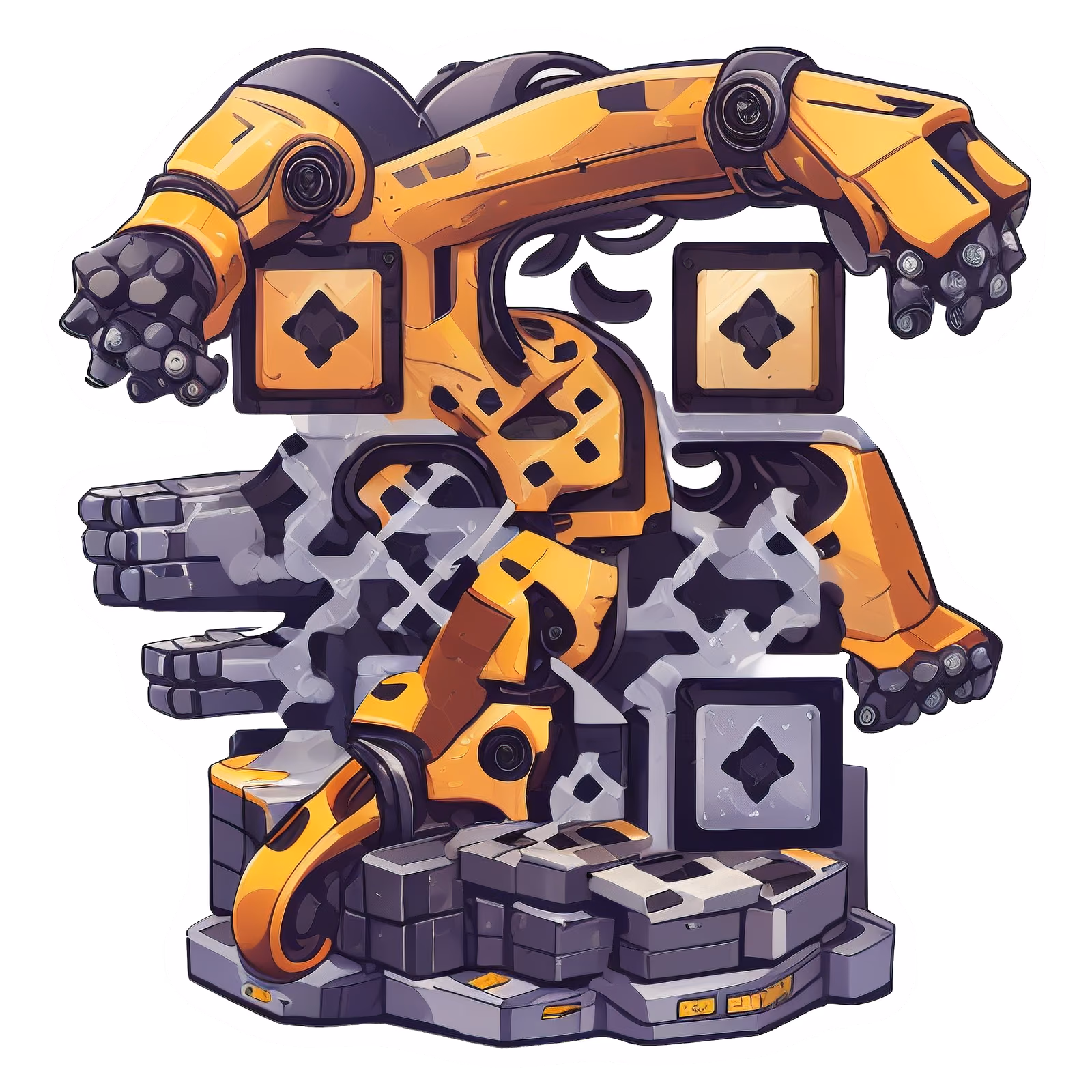 Industrial Robot Arms Vector QR Code for Stickers — image 1