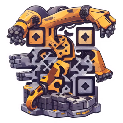 Industrial Robot Arms Vector QR Code for Stickers — image 1
