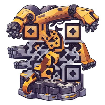 Industrial Robot Arms Vector QR Code for Stickers