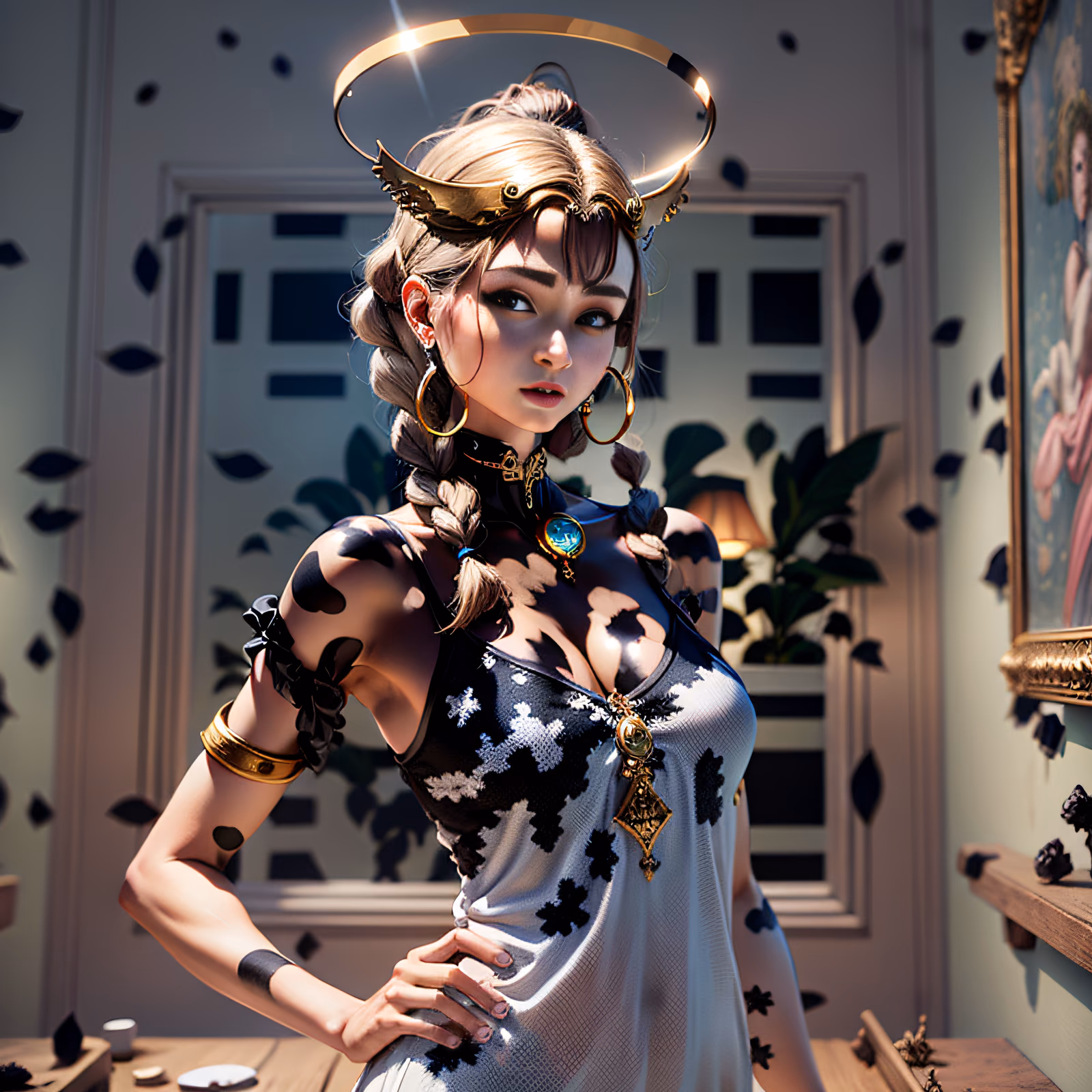 Halo Braid Woman 3D Render QR Code for Posters — image 1