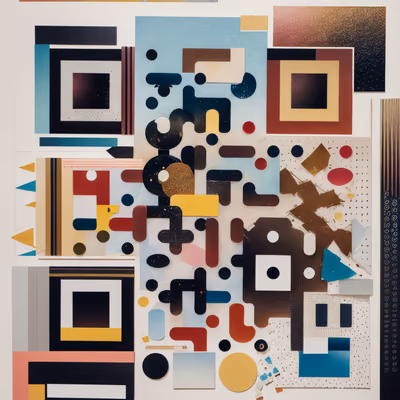 Geometric Paper Swatch Collage QR Code for Posters — image 1