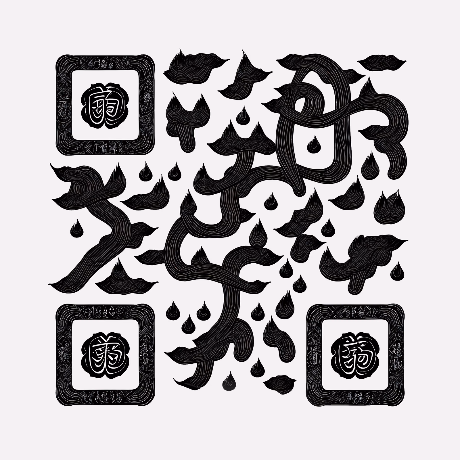 藏文墨迹书法二维码艺术 — 图片 1