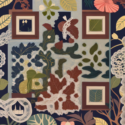 Foliage Lace Vector Illustration QR Code Art — image 1