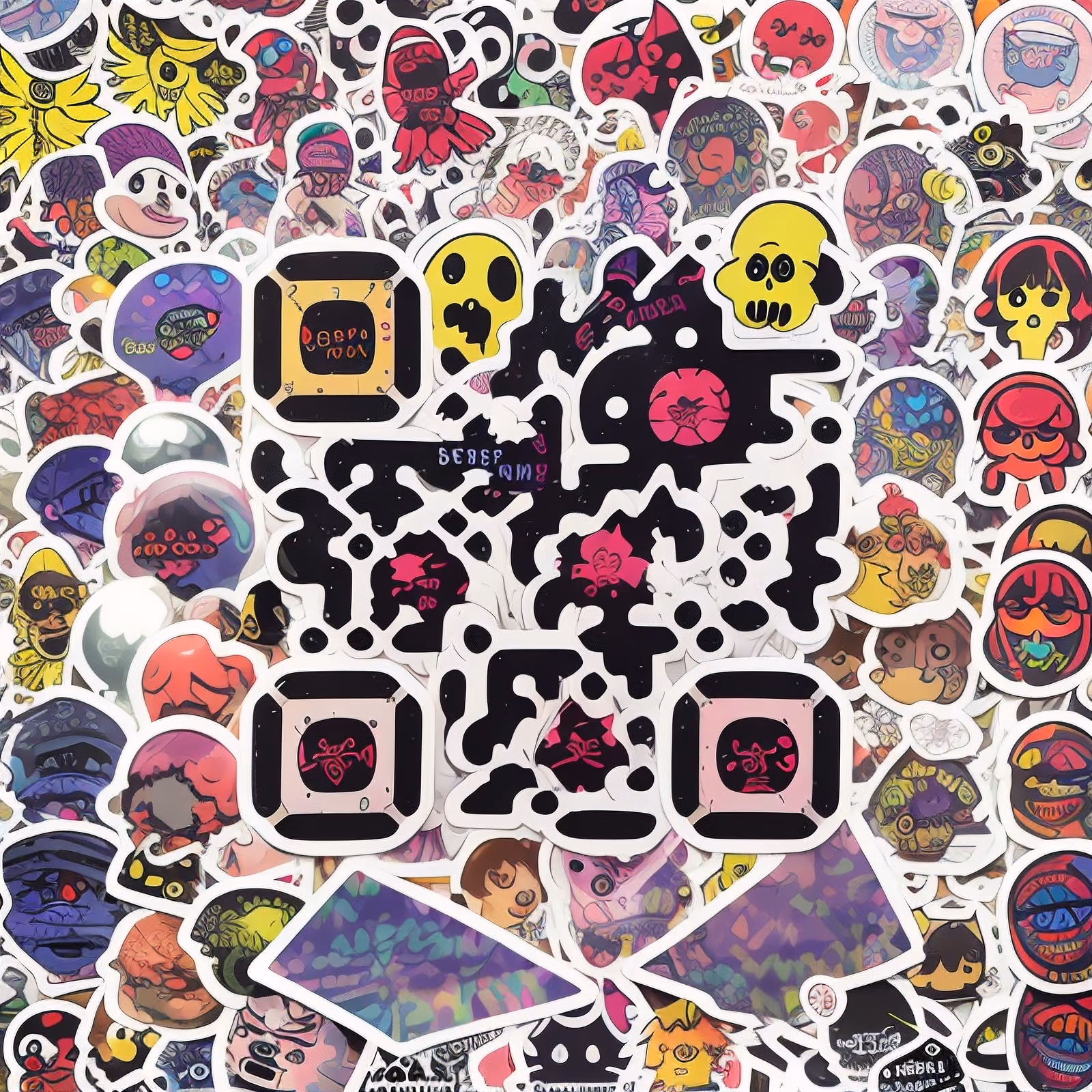 Sticker Bomb Monster Skulls QR Code for Stickers — image 1